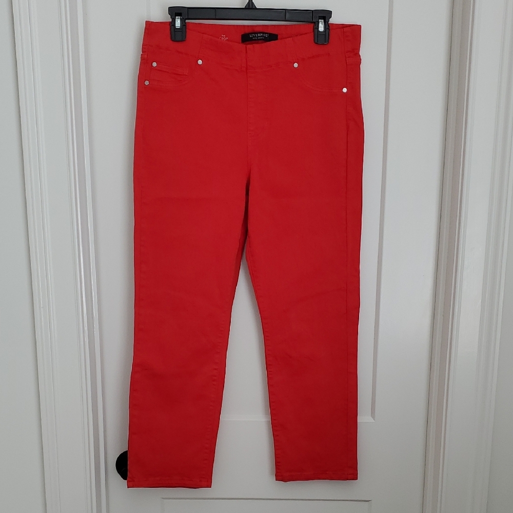 Liverpool Ankle The Crop Jeans 10/30 Red Summer Pant